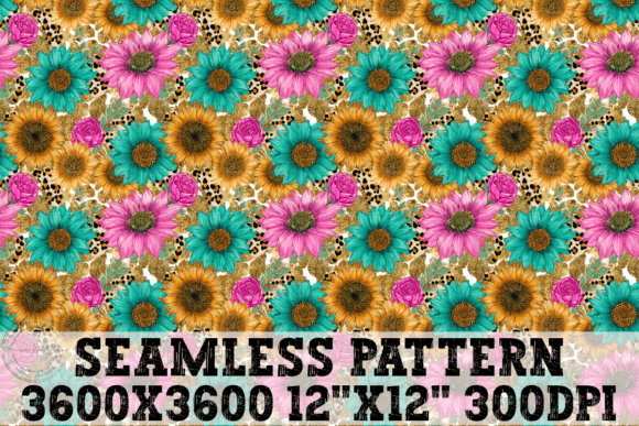Bright Flowers Cheetah Pattern: A Dynamic Digital Design for Creative Projects