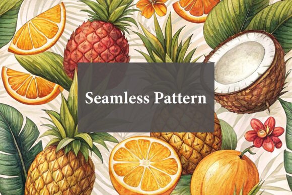 Bright Tropical Fruits Seamless Pattern: A Splash of Summer for Your Projects