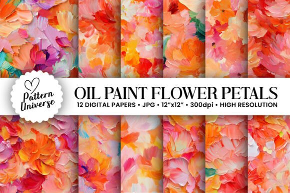 Bringing Warmth and Elegance to Design with Oil Painted Orange Flower Petals