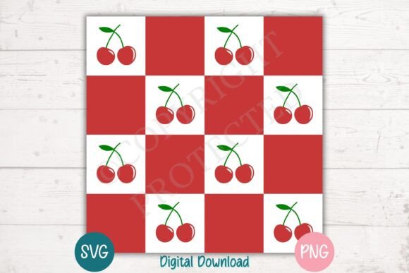 Cherry Checkerboard Fruit Pattern SVG: A Versatile Design for Creative Projects