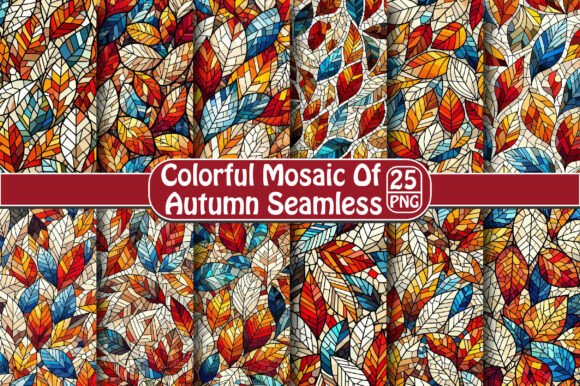 Colorful Mosaic of Autumn Seamless: A Versatile Design Asset for Creative Projects