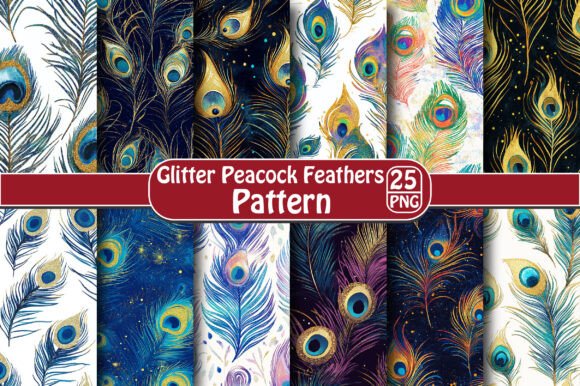 Glitter Peacock Feathers Pattern: A Versatile Design for Creative Projects