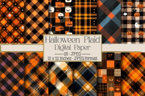Halloween Plaid Digital Paper: A Creative Resource for Seasonal Design Projects