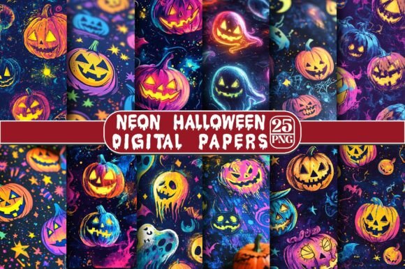 Neon Halloween Digital Paper: A Versatile Tool for Modern Creators and Businesses