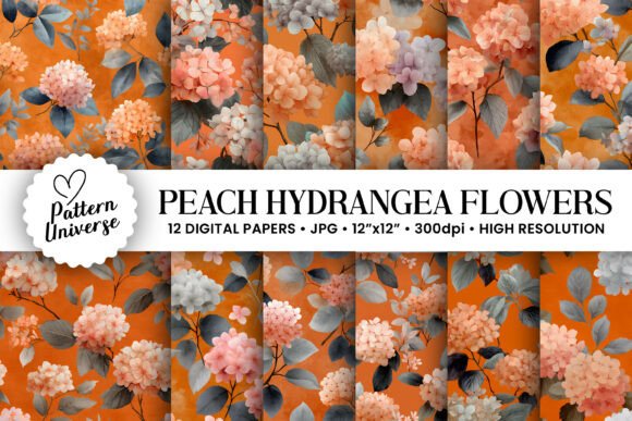 Peach Hydrangea Flowers Digital Paper: A Strategic Tool for Creative Projects and Branding