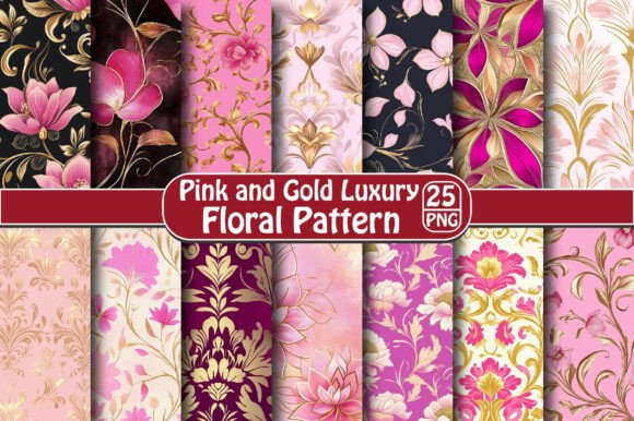 Pink and Gold Luxury Floral Pattern