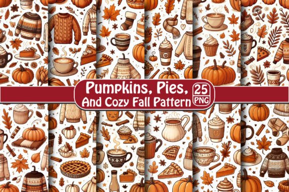 Pumpkins, Pies, and Cozy Fall Pattern: Embracing the Warmth of Autumn in Design