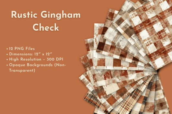 Rustic Gingham Check Pattern Paper for Creative Projects