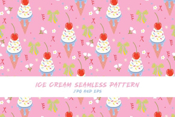Seamless Vector Ice Cream Pattern: A Versatile Design Asset