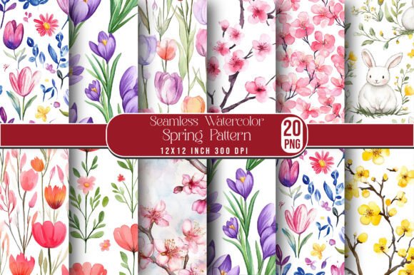 Seamless Watercolor Spring Pattern: A Creative Tool for Artists and Designers