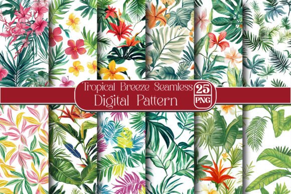 Tropical Breeze Seamless Digital Pattern: A Versatile Design for Creative Projects