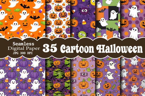 Unleash Your Creativity with Cartoon Halloween Digital Papers