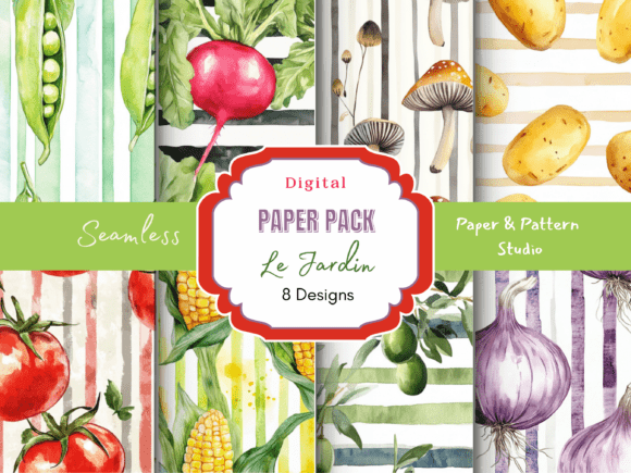 Veggie Garden with Stripes Pattern: A Versatile Design Element for Modern Creatives