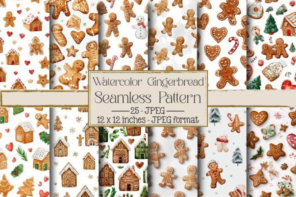 Watercolor Gingerbread Seamless Pattern – A Creative Tool for Designers and Craft Enthusiasts